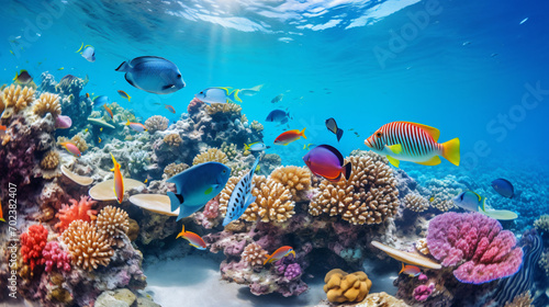 Fish swim in the Red Sea colorful fish © John