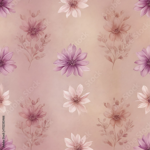 Subtle floral patterns in shades of mauve, pink, beige, and purple, creating a soft and elegant background with a touch of romance
