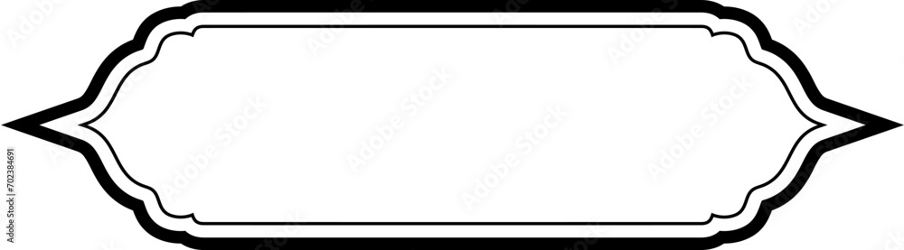 Islamic Label and Name Frame double lines Outline Linear Black Stroke silhouettes Design pictogram symbol visual illustration Islamic Label and Name Frame double lines Outline Linear Black Stroke silhouettes Design pictogram symbol visual illustration
