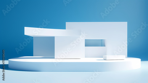 3D rendering minimalist background product booth, podium, stage, product commercial photography background, cosmetics booth