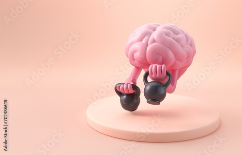Isolated Brain Strength. 3D Illustration