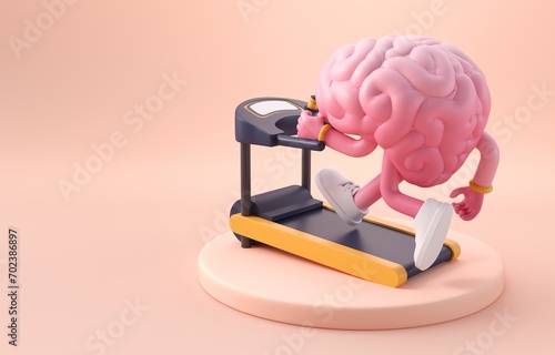 Isolated Brain Strength. 3D Illustration