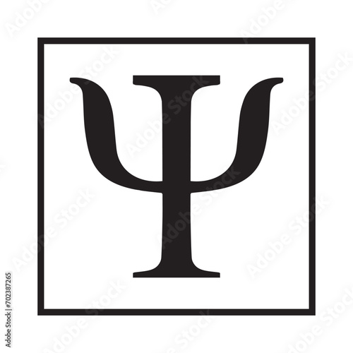 Fototapeta Naklejka Na Ścianę i Meble -  Greek Symbol Psi, Vector Image Illustration isolated on White Background