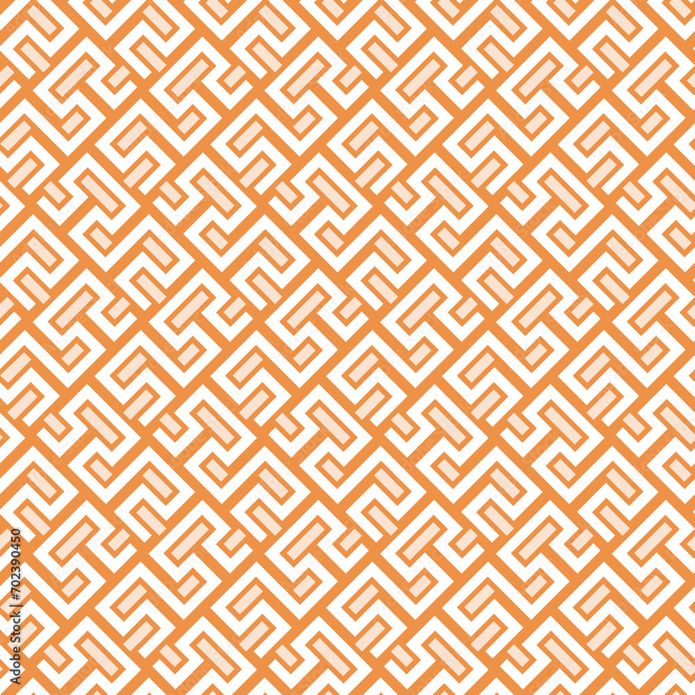 Seamless geometric background for your designs. Modern orange and white ornament. Geometric abstract pattern