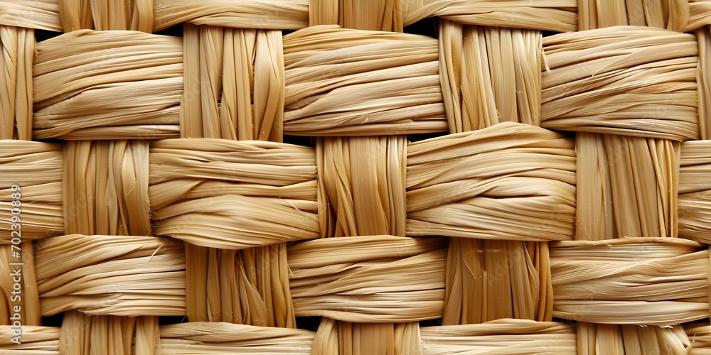 Straw mat macro close up texture background - Generative ai Straw mat macro close up texture background - Generative ai