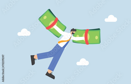 Pencil erasing breaking the debt ball owner man, break free concept

