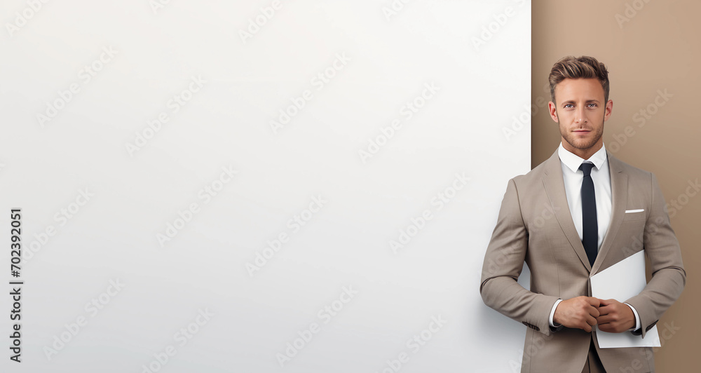 Young real estate agent posing for his business profile Young real estate agent posing for his business profile