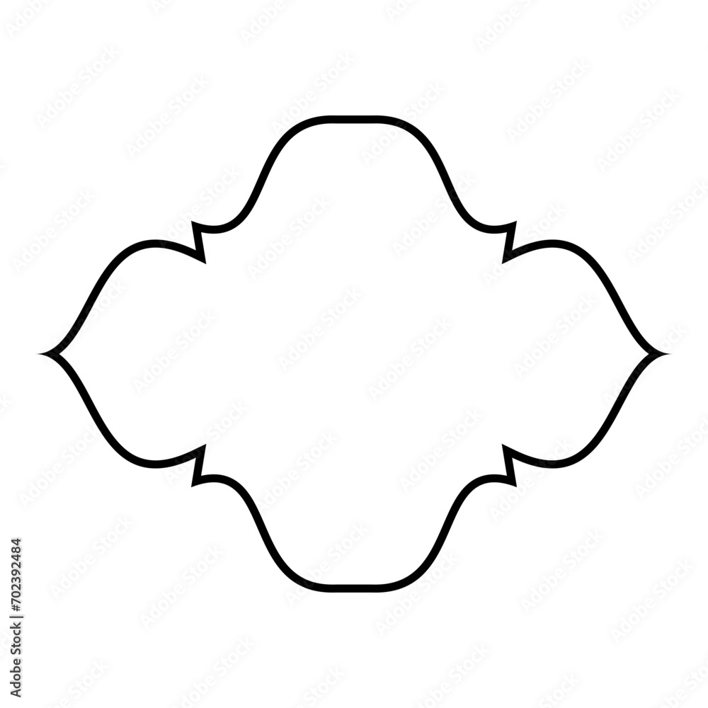 Fototapeta premium Islamic Frame Design Thin Line Black stroke silhouettes Design pictogram symbol visual illustration