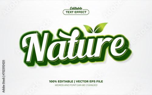 Nature Green Fresh 3D Editable Text Effect, Editable Font Style Theme