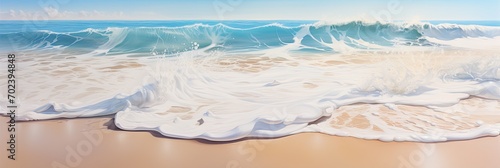Wallpaper Mural A close-up shot of gentle waves caressing the shore on a pristine sandy beach Torontodigital.ca