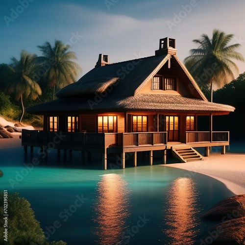 wooden villa by the beach