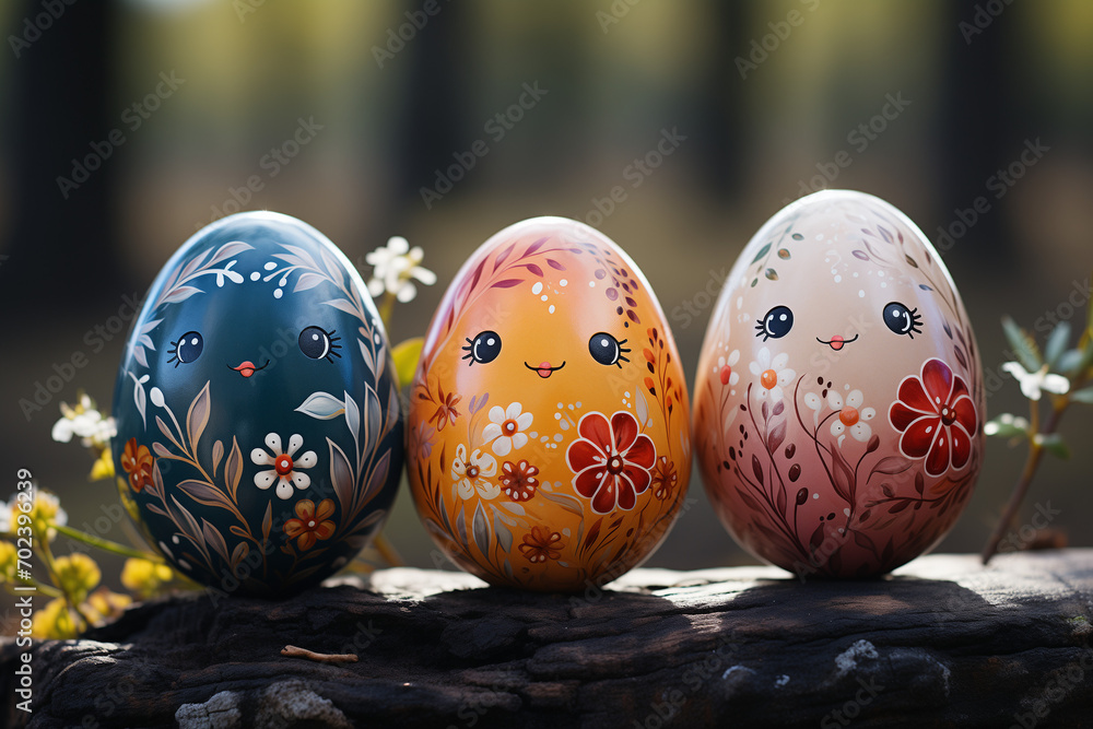 Watercolor Easter eggs  ,Easter Background