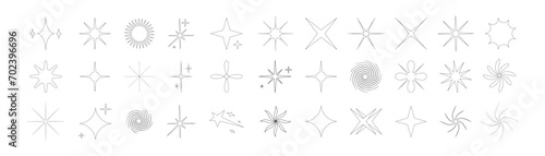 Set of brutalist doodle Shapes  Geometric Forms. Minimalist Graphic Design Elements. Trendy Y2K . Vector set of retro futuristic shapes  icons  basic figures  minimalist elements.
