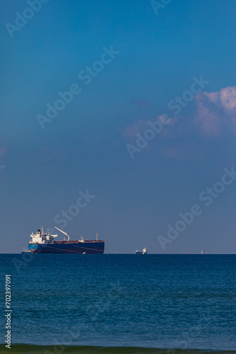 large transport ship at sea © AlexTow
