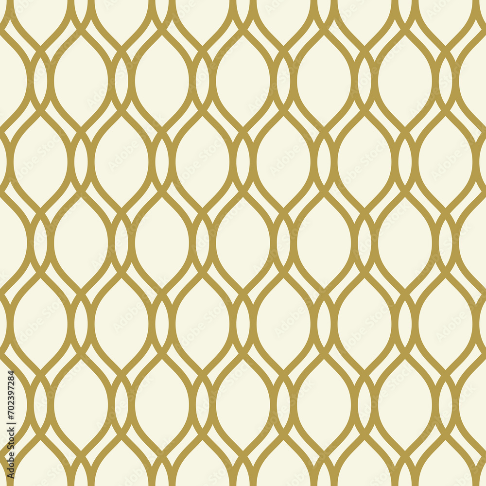 Naklejka premium Seamless ornament. Modern golden wavy background. Geometric modern pattern