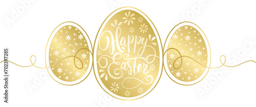 happy Easter Hand drawn calligraphy and brush pen lettering. design for holiday greeting card and invitation of the happy Easter day. Vector eps
