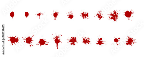 Set of red blood splatters on a white background vector eps10