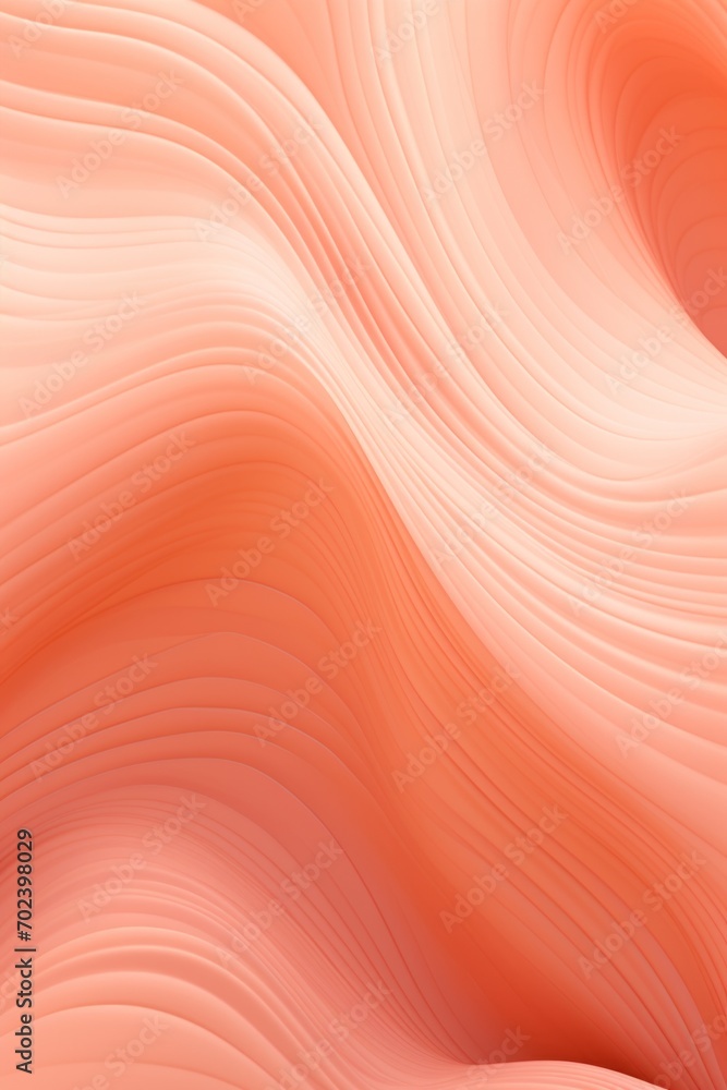 Abstract line wavy pattern in peach fuzz and apricot crush colour, monochrome background. Vertical. Abstract line wavy pattern in peach fuzz and apricot crush colour, monochrome background. Vertical.