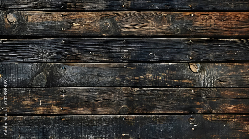 Naklejka premium dark wood texture. background old panels