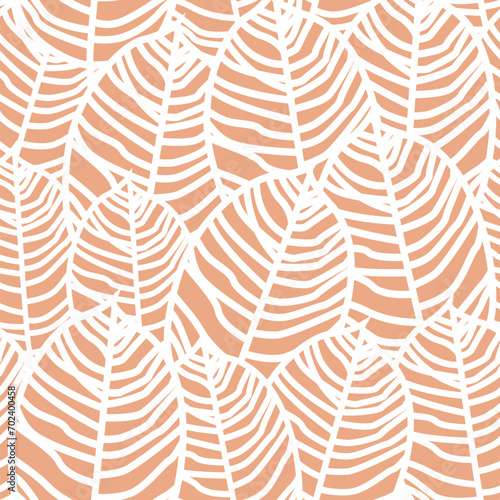 Floral seamless  pattern. Trend color 2024 Peach Fuzz. Background for fabric, fashion design, wallpaper, textile 