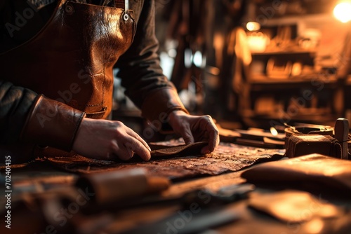 Amidst the clinking of metal and the smell of leather, a solitary figure carefully crafts the perfect piece of clothing in their indoor workshop