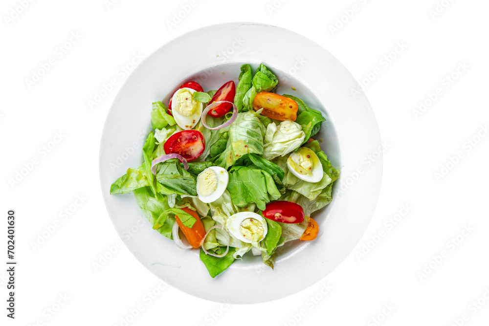 quail egg salad fresh healthy eating cooking appetizer meal food snack on the table copy space food background rustic top view