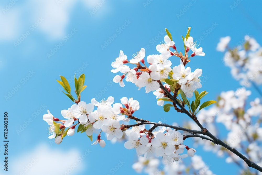 Beautiful blossom branch and blue sky