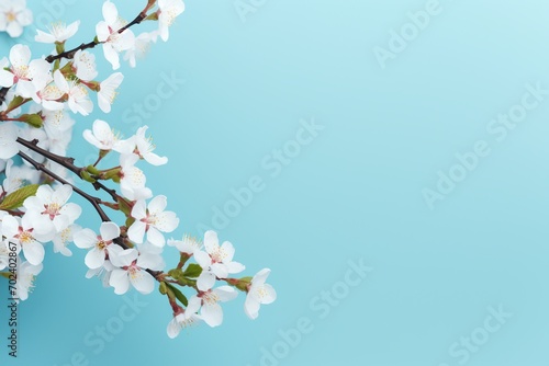 Blossom branch on blue background © Alina