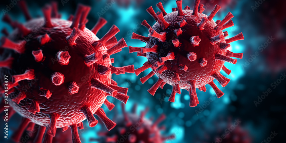 Coronaviruses influenza 3d redder. Coronavirus vector realistic coronavirus  coved virus 3d modeling Corona Virus Mutation isolated .AI Generative - obrazy, fototapety, plakaty 