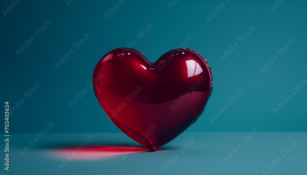 balloon red heart on blue background balloon red heart on blue background
