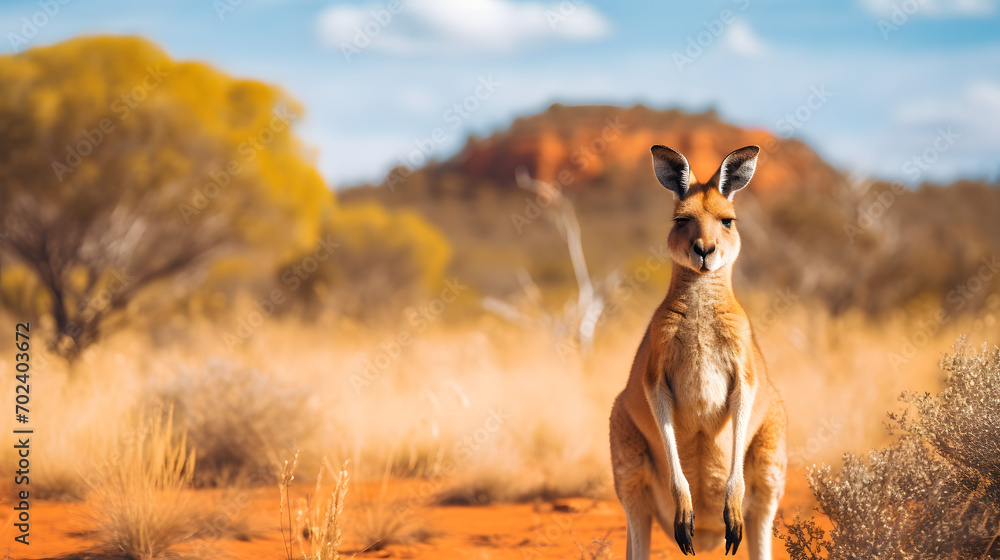 Kangaroo in Australian outback, animal background, natural habitat ...