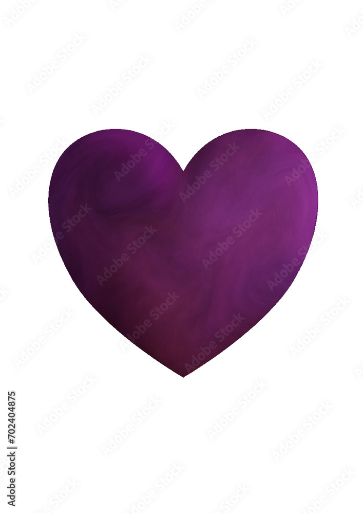 Purple heart. Illustration element with alpha channel.