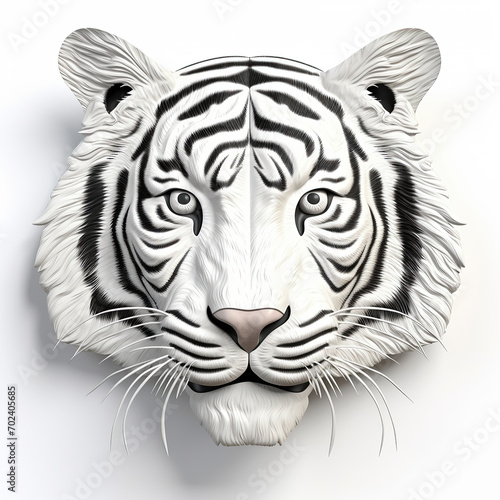 White tiger head vector