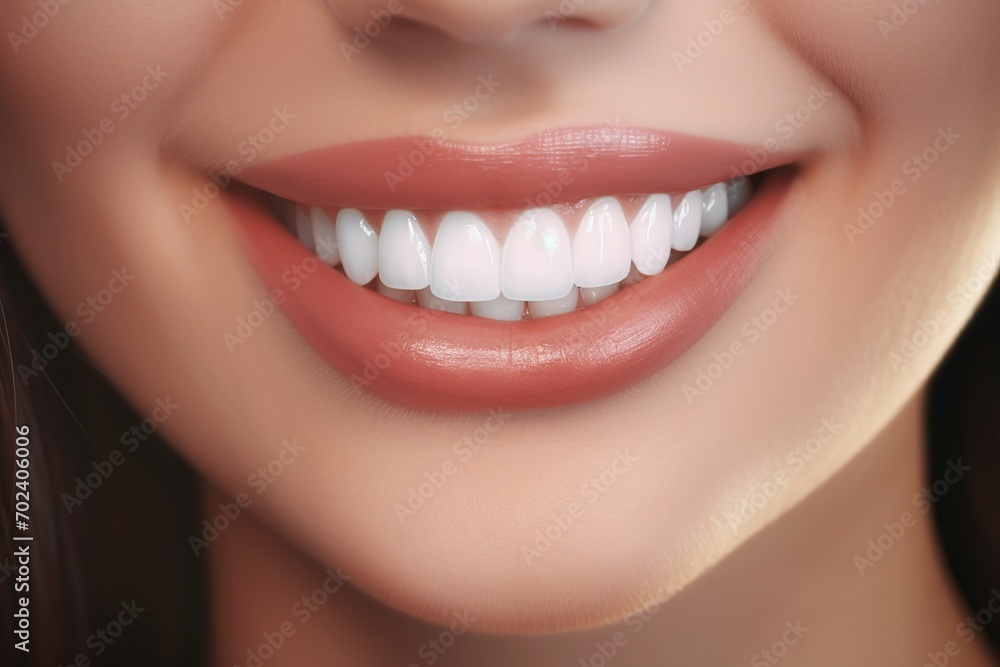Smile with white healthy teeth of young woman Smile with white healthy teeth of young woman
