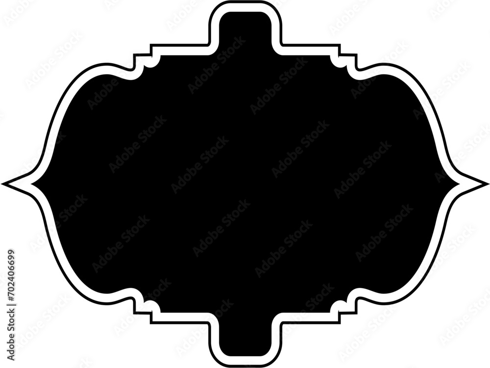 Islamic Frame Design Glyph with outline Black Filled silhouettes Design pictogram symbol visual illustration Islamic Frame Design Glyph with outline Black Filled silhouettes Design pictogram symbol visual illustration
