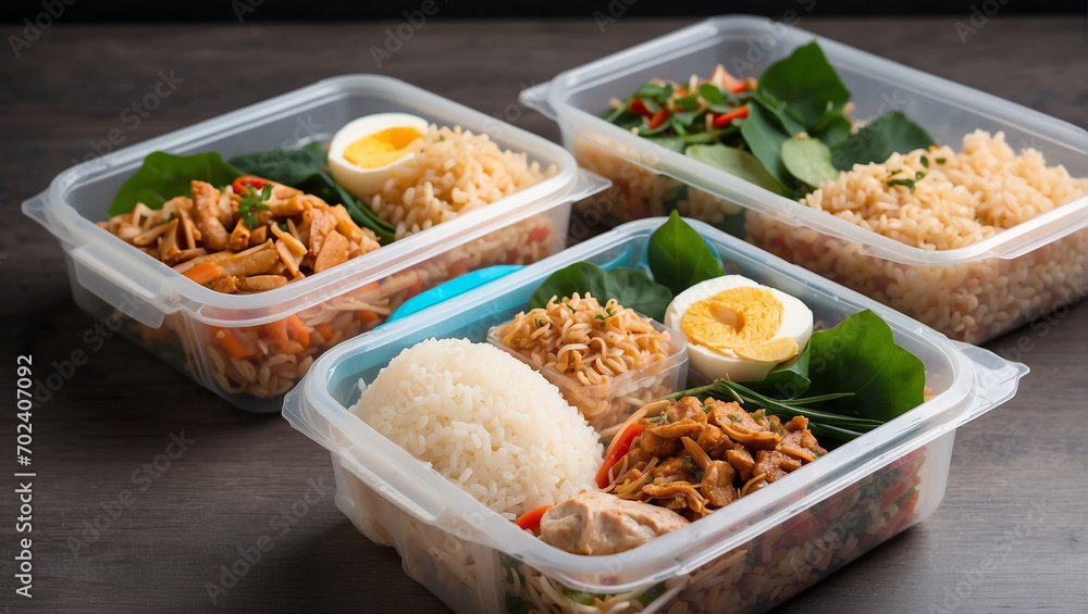 proper nutrition, food in portioned containers