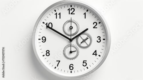 Modern wall clock isolated on white background