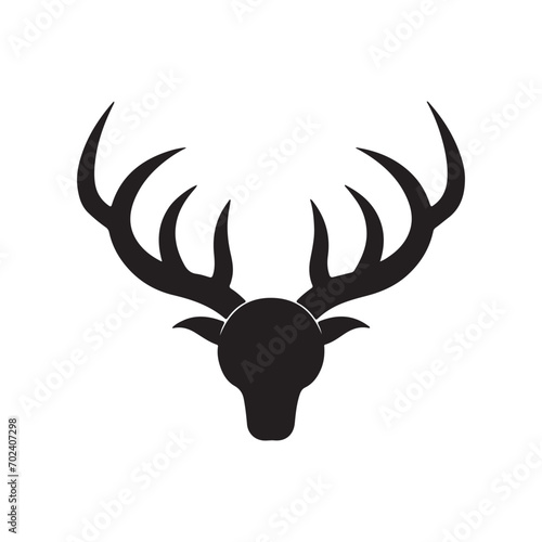 A black silhouette Deer horns icon set, Clipart on a white Background, Simple and Clean design, simplistic © design home