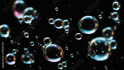 Wallpaper Mural soap bubbles on a black background Torontodigital.ca