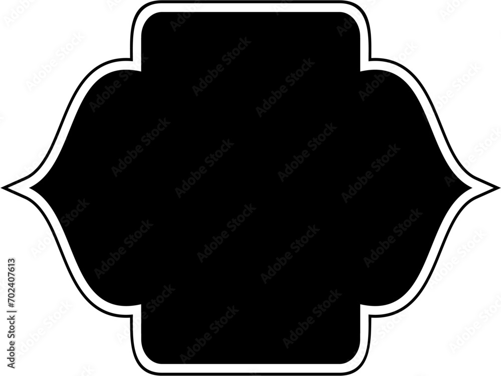 Islamic Frame Design Glyph with outline Black Filled silhouettes Design pictogram symbol visual illustration Islamic Frame Design Glyph with outline Black Filled silhouettes Design pictogram symbol visual illustration