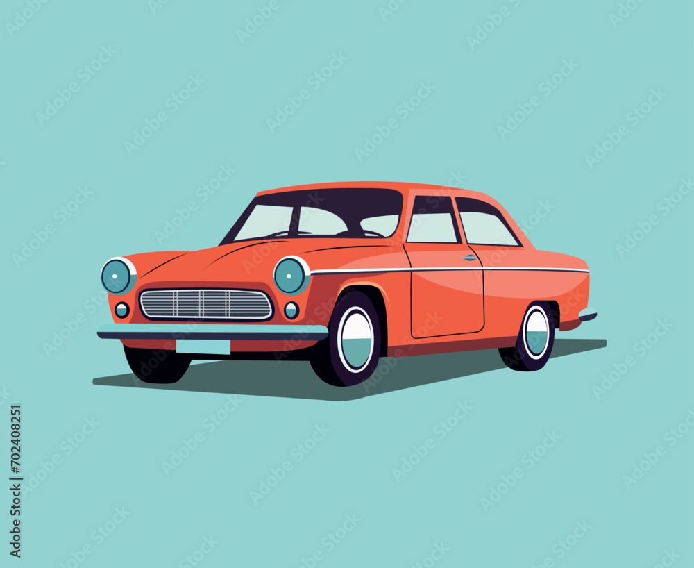 red retro car vector illustration