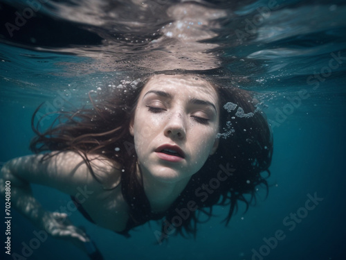 underwater photography to represent the overwhelming flood of anxious thoughts. © dmamith