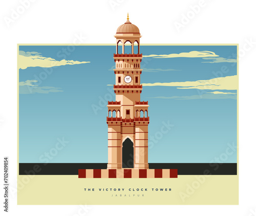 The Victory Clock Tower of Jabalpur - Madhya Pradesh - Stock Illustration