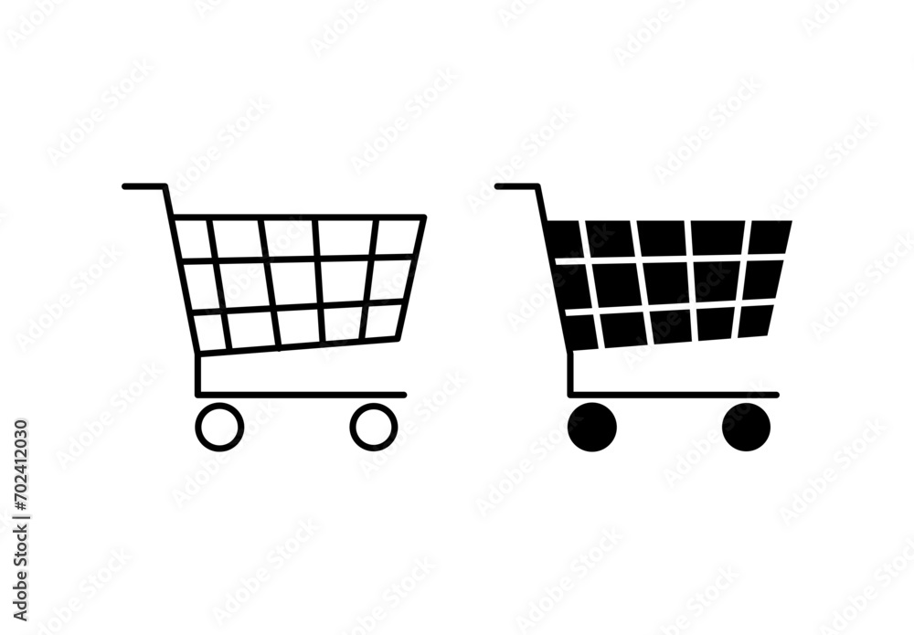 Shopping Cart Icon Set. Vector illustration