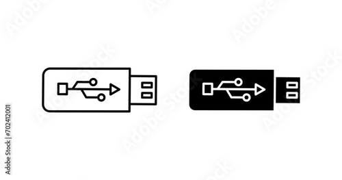 USB Icon Set. Vector illustration