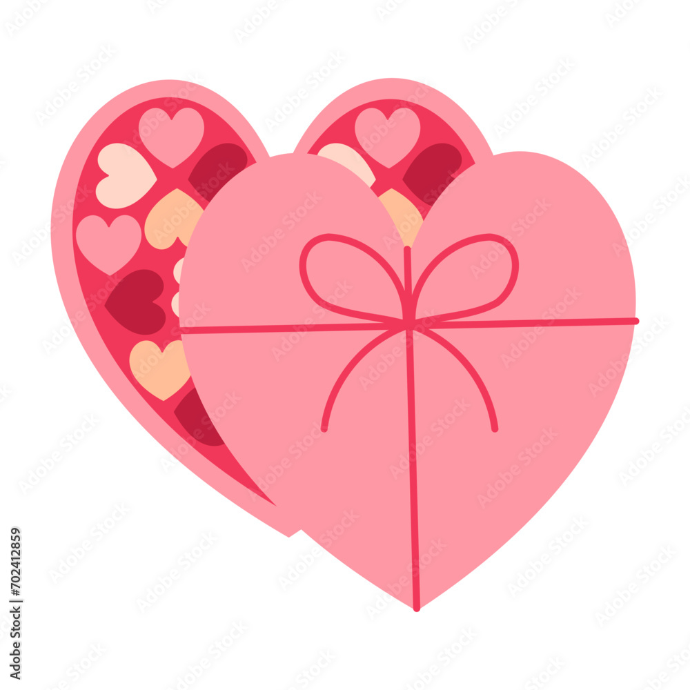 Vector illustration with heart-shaped box of chocolates for Valentine’s Day
Vector illustration with heart-shaped box of chocolates for Valentine’s Day