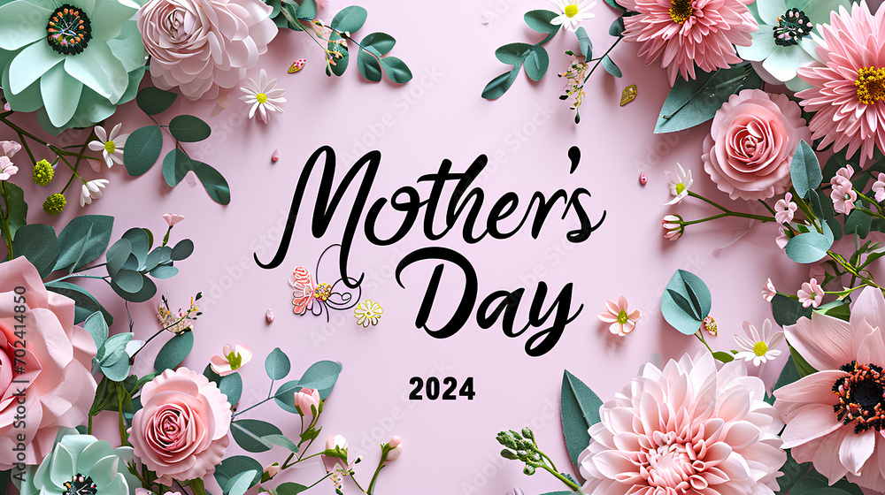 Mother's Day 2024 banner poster - obrazy, fototapety, plakaty 