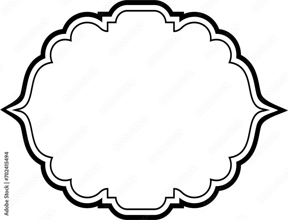 Islamic Frame Design double lines Black Stroke silhouettes Design pictogram symbol visual illustration Islamic Frame Design double lines Black Stroke silhouettes Design pictogram symbol visual illustration