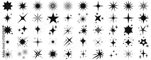 Twinkling stars.Shine icons.Sparkle star icons.Star icons. Sparkles, shining burst. Christmas vector symbols isolated. Design on white background. photo