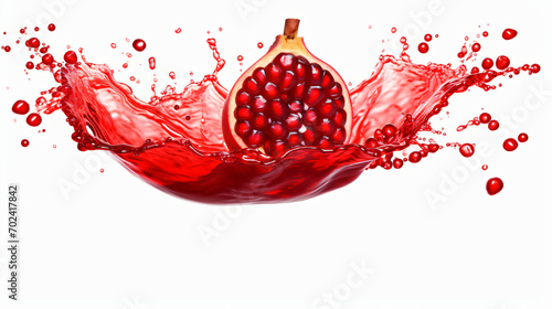 pomegranate juice dripping isolated on white